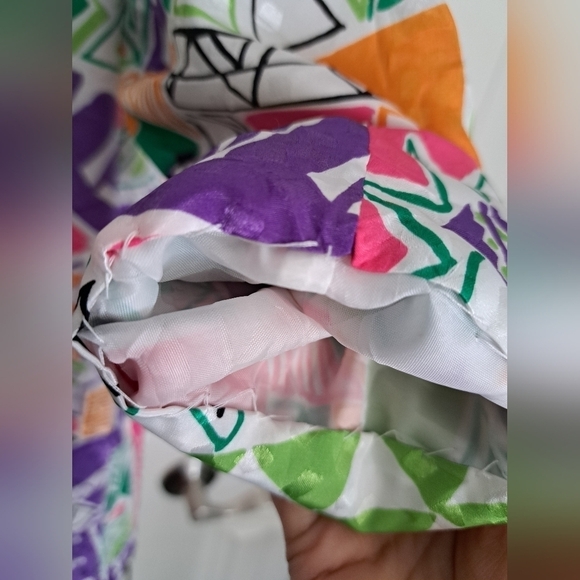 Vtg JORDANA USA colorful blazer lined shoulder pads lightweight abstract funky L - Picture 5 of 11